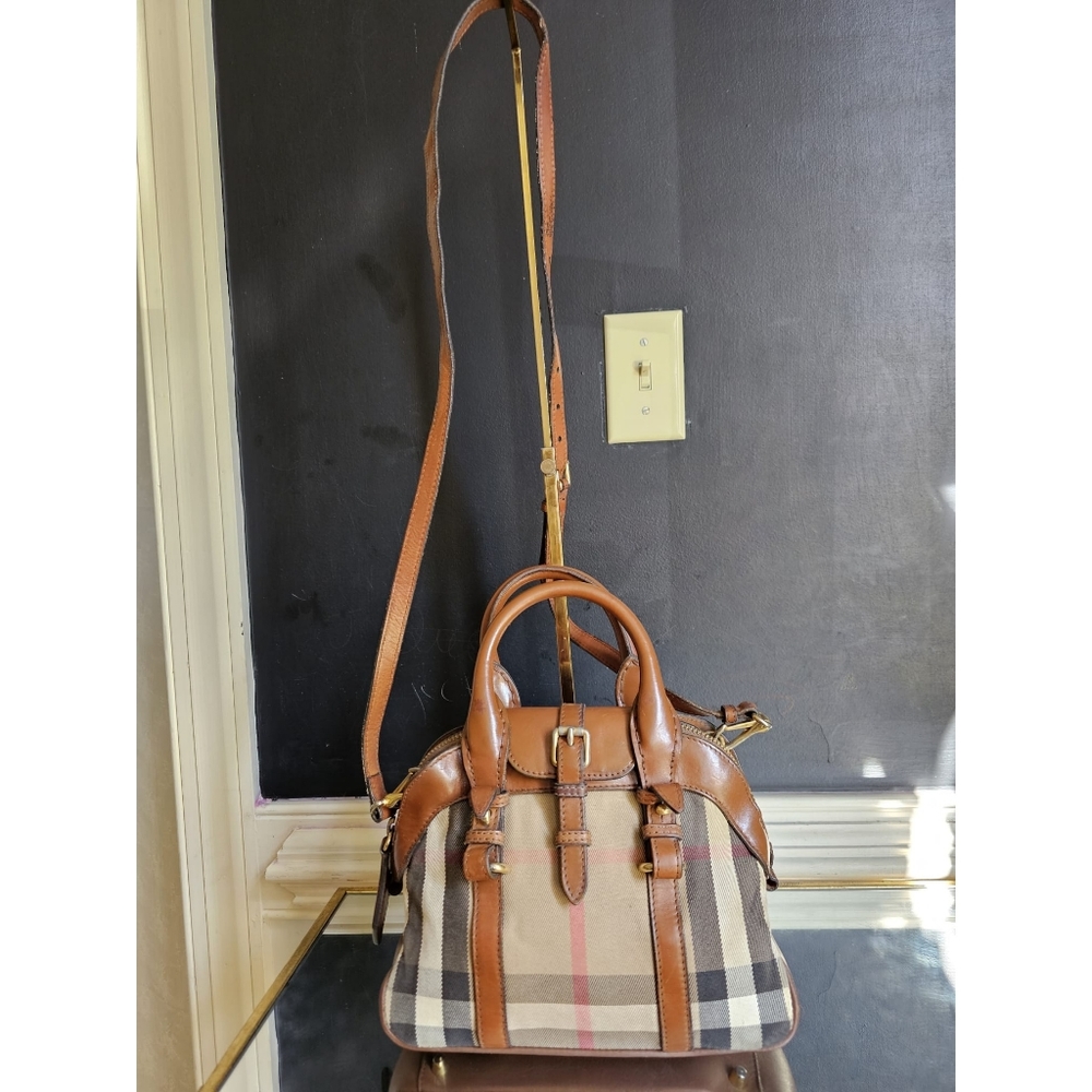 BURBERRYDerby Calfskin House Check Milverton Satchel Bag